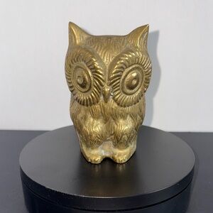 Brass Gold Owl Figurine Patina